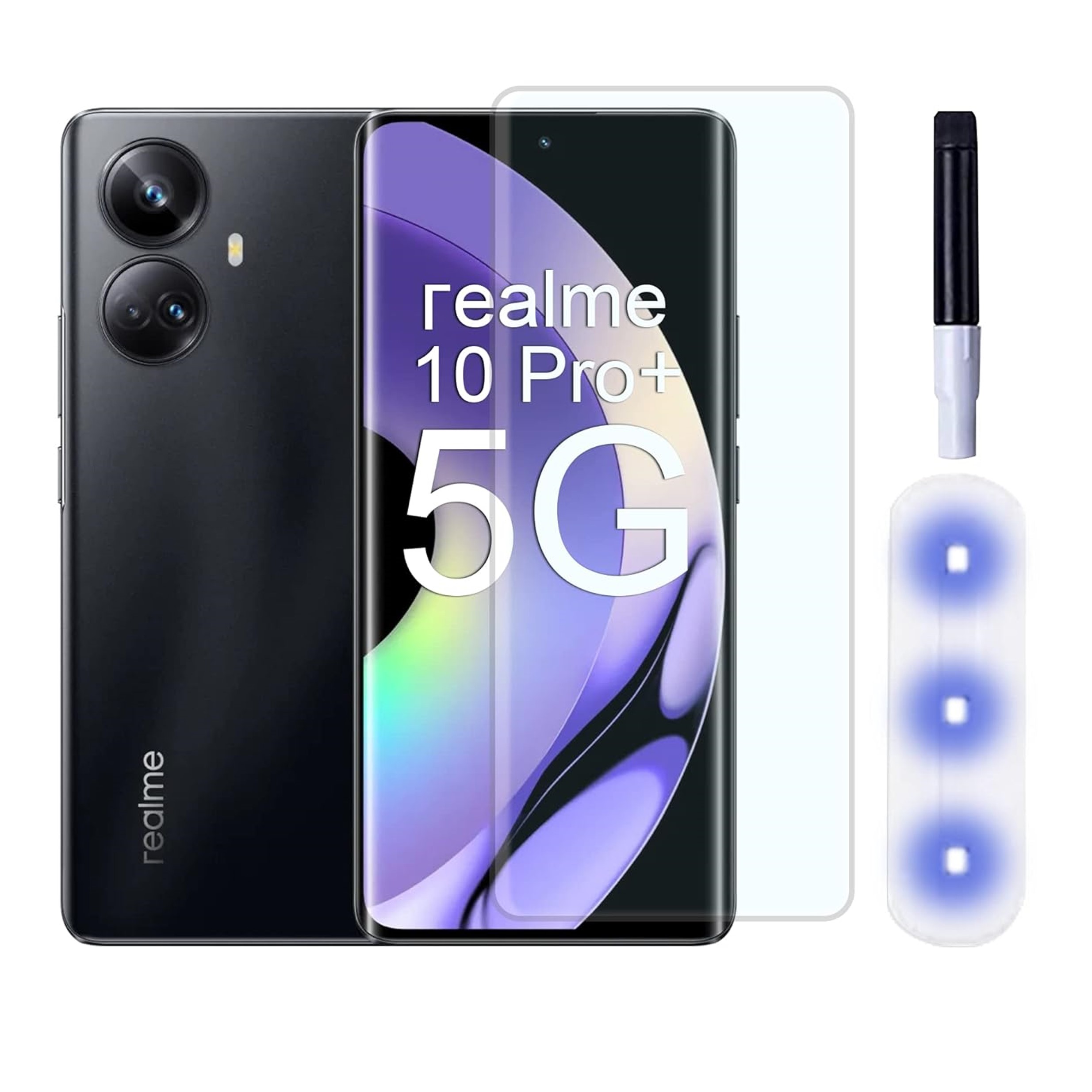 Realme 10 pro plus Uv Tempered Glass One-touch Fast Fingerprint Unlock Premium